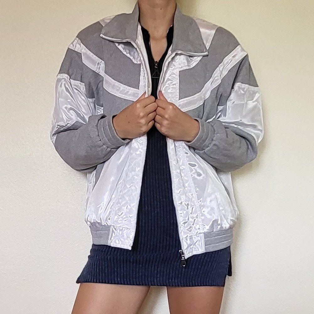 Knitted & Quilted Silky Bomber Jacket Custom made
